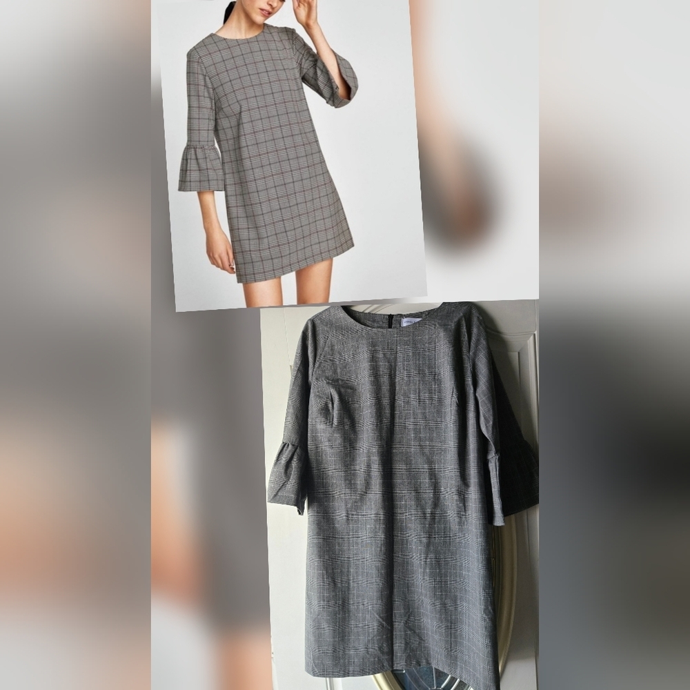 Emma & Michele Gray Checkered Mini Dress Academia ~Size‎ 14